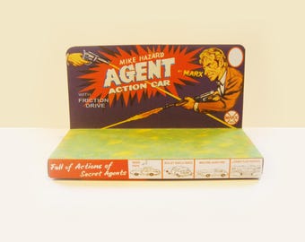 MARX TOYS - Mike Hazard Action Car. - Superb repro display stand ONLY.