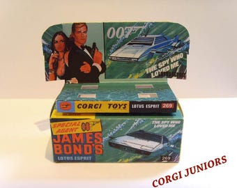 CORGI JUNIORS - James Bond Lotus Esprit- Display/ Reproduction box & tray ONLY