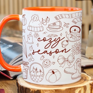Hello Fall Mug, Fall Mugs, Cozy Season Mug, Autumn Mug, Fall Vibes, Fall Cups, Fall Season Mug, Gifts For Women, Thanksgiving Gifts
