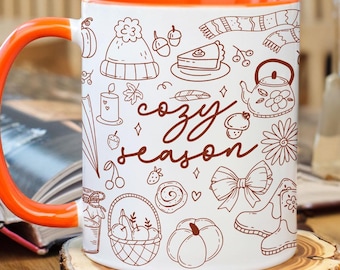 Hello Fall Mug, Fall Mugs, Cozy Season Mug, Autumn Mug, Fall Vibes, Fall Cups, Fall Season Mug, Gifts For Women, Thanksgiving Gifts