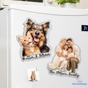 Personalized Acrylic Family Photo Magnet: Custom Family Portrait from Picture Fridge Magnets, Gift for Couple, Christmas Gifts 画像 4