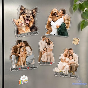 Personalized Acrylic Family Photo Magnet: Custom Family Portrait from Picture Fridge Magnets, Gift for Couple, Christmas Gifts 画像 5