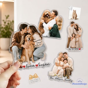 Personalized Acrylic Family Photo Magnet: Custom Family Portrait from Picture Fridge Magnets, Gift for Couple, Christmas Gifts 画像 8