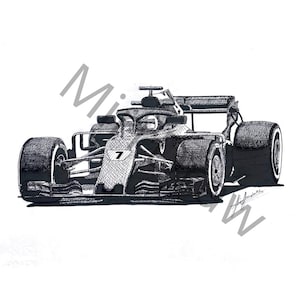 Hand-Drawn Formula One Illustration | Printable Motorsport Wall Art | Car lovers gift | gift for boyfriend | Gift for dad | Car gift