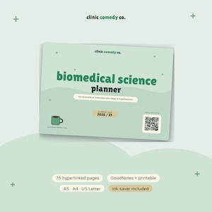 Agenda étudiant en sciences biomédicales 2026/2027 | HCPC DPC, Journal de placement et de réflexion | Numérique + PDF imprimable | GoodNotes iPad A5 A4