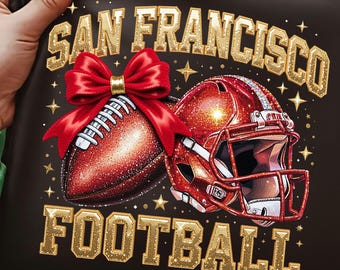 San Francisco Football PNG | Game Day Team Pride Design | Faux Embroidery Sports Shirt | Sublimation PNG