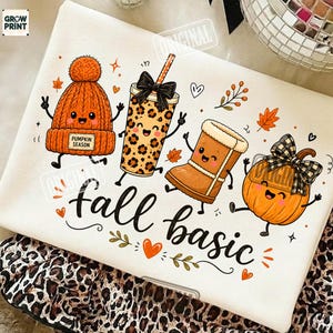 Fall Basic PNG, Cute Fall Doodle Sublimation, Pumpkin Season PNG, Cozy Autumn Shirt Design, Pumpkin Spice Digital Download