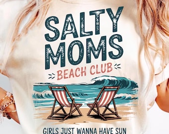 Salty Moms Beach Club Shirt Png, Beach Summer Vibes Trendy Design, Summer Mom Hot Girl Sublimation, DTF Print Digital Download