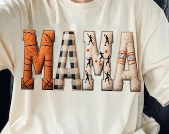 Basketball Mama PNG, Game Day Basketball Shirt Design, Retro Sports Mom Graphic, Faux Yarn Sublimation, Png for Shirt Digital Download