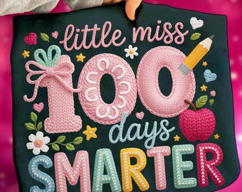 Konstgarn 100 dagar i skolan PNG, virkad rosettpenna (digital nedladdning)