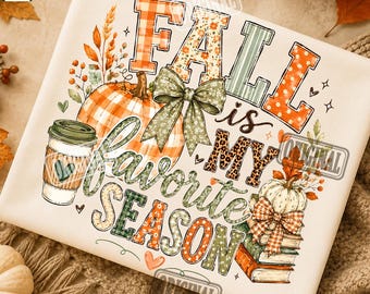 Fall Is My Favorite Season PNG, Pumpkin Books Bow Sublimation, Fall Book Lover Shirt, Autumn Floral PNG, Cozy Fall Shirt, Instant Download