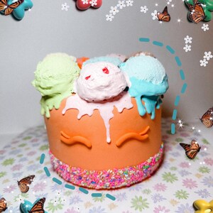 Fake bake ice cream cake decoration