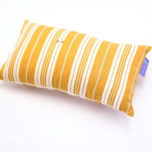 Funda de cojín lumbar bohemio a rayas, almohada decorativa amarilla de patchwork para sofá y decoración de terraza vintage.