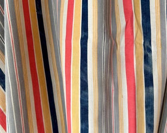 Antique cotton  Fabric blue and yellow Striped 4,8x5,3 ft
