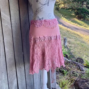 wild faerie crochet ~ hippy boho short skirt ~ ornate vintage lace ~ romantic ~ alternative ~ xs, s, m, l