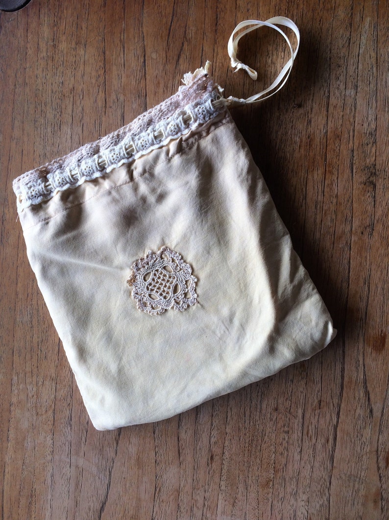 small silk /& vintage lace bag gift hippy bohemian