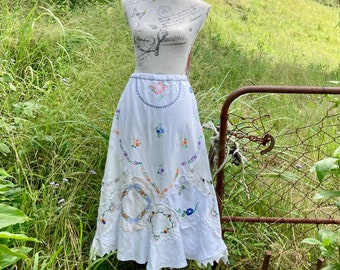 SOLD / Ema / romantic garden skirt  / express shipping