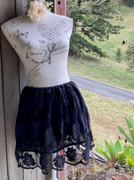 Black Lace Mini Skirt Goth Faerie Xs, S, M Israel