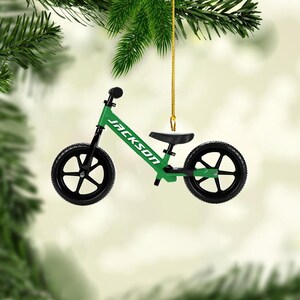 Personalized Kids Balance Bike FLAT Ornament, Christmas Toddler Gift, Baby First Bike Ornament image 5