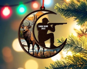 Custom Deer Hunting Christmas Ornament, Gift for Hunter