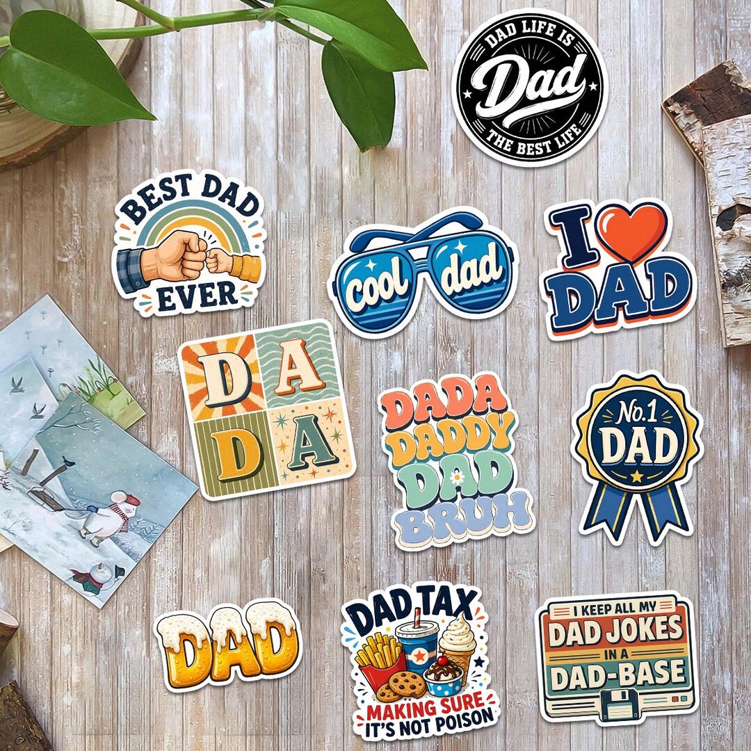 10pcs Father's Day Stickers, Fun Dad Decals, Cool & Funny Dad Gifts for ...