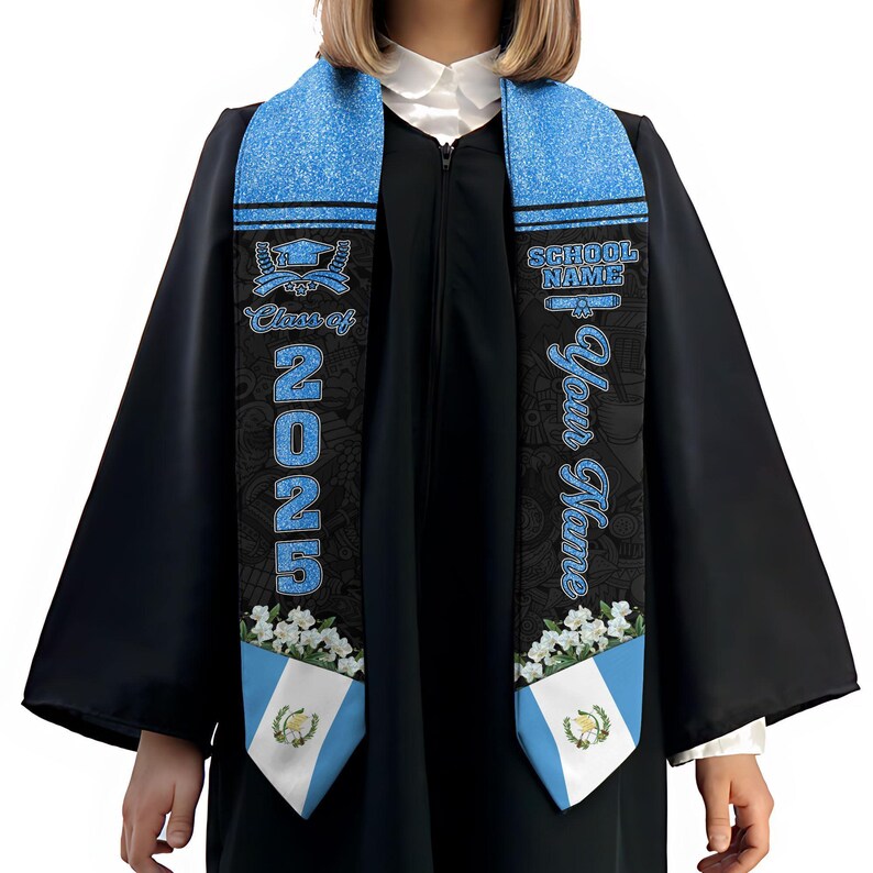 Personalized Guatemalan American Flag Graduation Stole, Custom Sash - Etsy