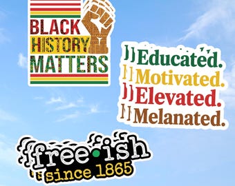 9pcs Black History Month Sticker, African American, Black Culture Sticker, Waterproof Decals
