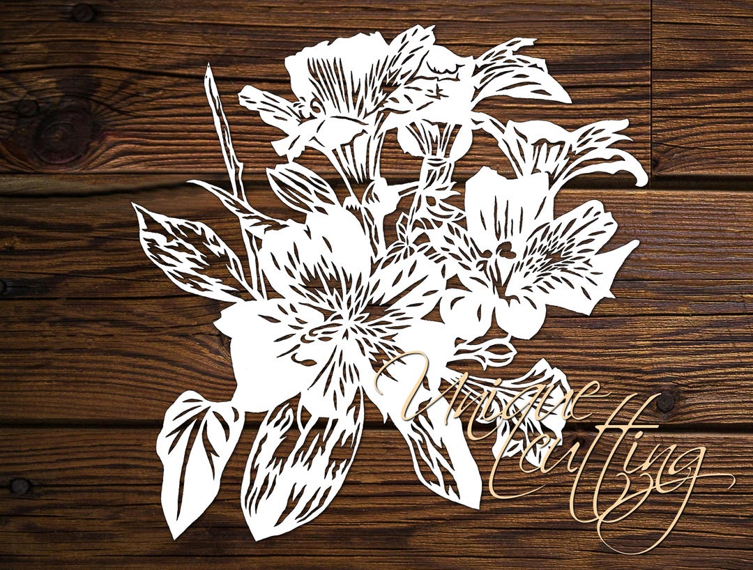 Azalea Flower Paper Cut Template: DIY Floral PNG (digital Download) - Etsy