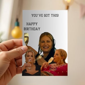Cartão de aniversário de Tanya com lótus branco inspirado digitalmente, arte de fã, cartão comemorativo, cartão dobrável 5x7, cartão engraçado para comemorar aniversário