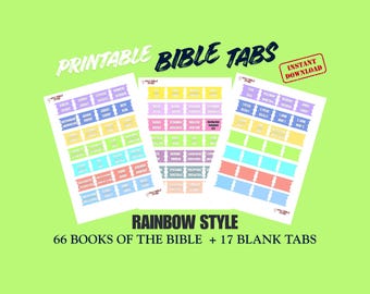 Schede della Bibbia, schede dei libri, schede della Bibbia stampabili Rainbows, schede in stile boho e classico, segnalibro della Bibbia, 66 libri della Bibbia, accessori per la Bibbia