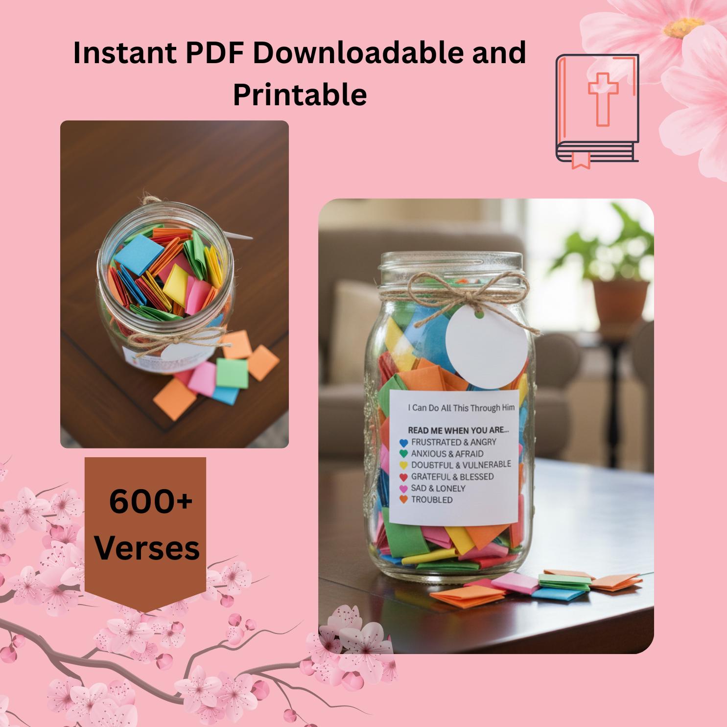 Printable scripture cards, Bible Verse gift, DIY Scripture Jar Printable, scripture wall art, Prayer Jar, Daily bible verse cards