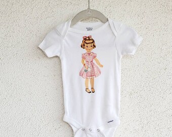 Baby Onesie, Vintage Child, Vintage Girl, 1940s 1950s, Vintage Baby Clothes Girl, Gerber Baby, Retro Baby Clothes