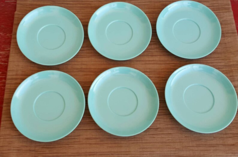 Retro Kitchen Melamine Melmac Texas Ware Vintage Saucers Set Etsy