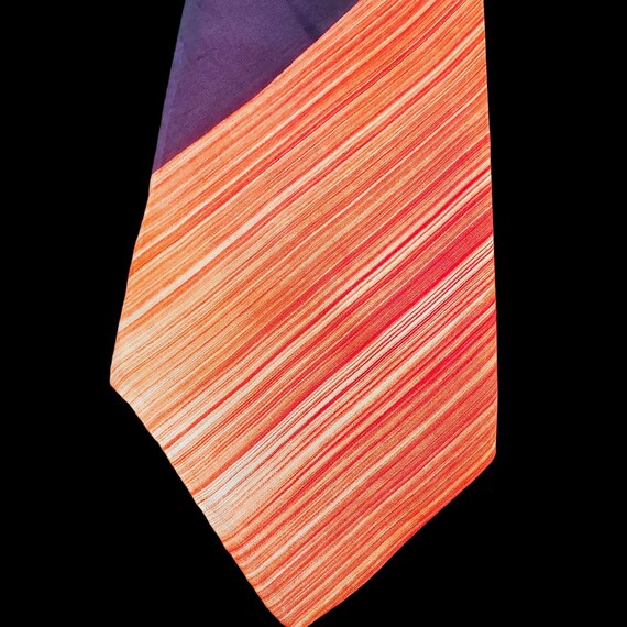 1930s Tie Wide Orange Purple H Monogram Vintage 4… - image 8