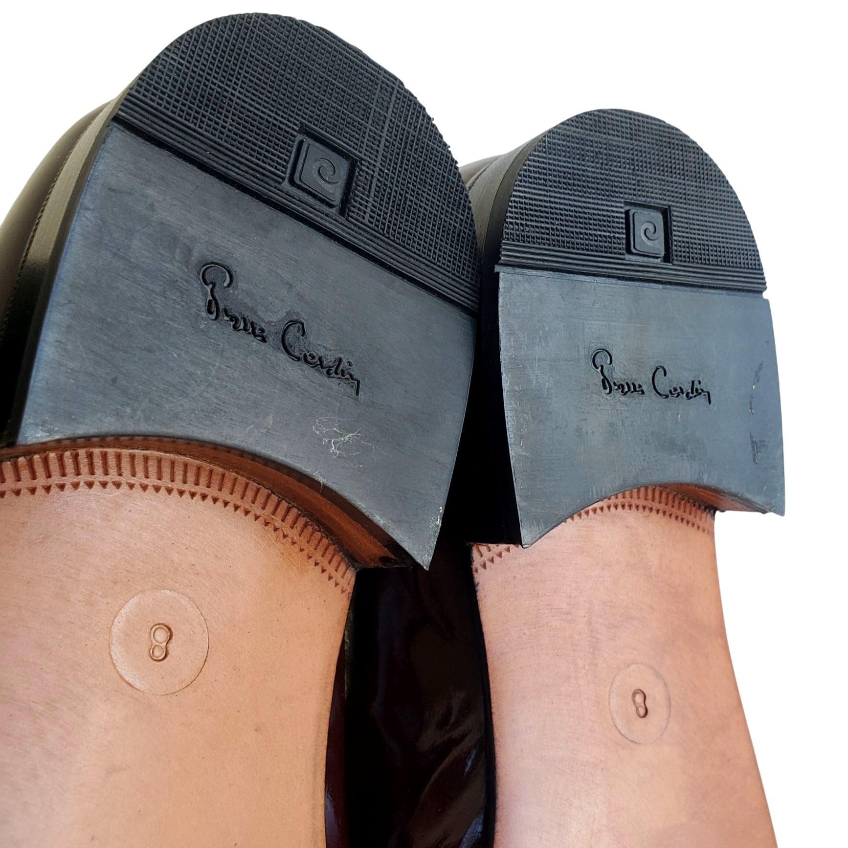 Pierre Cardin 70s Men Size 8 Brown Patent Leather Slip on  display picture 2