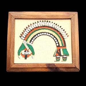 Navajo Sand Art Painting With Wooden Frame