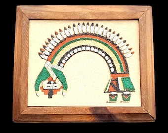 ナバホ族の砂絵 豊穣の祝福 ヘレラアート サンイェイ ネイティブ