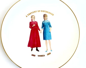 Vintage Mormon Plate, Century of Sisterhood, 1869 YWMIA, Narumi China Plate, Commemorative Plate