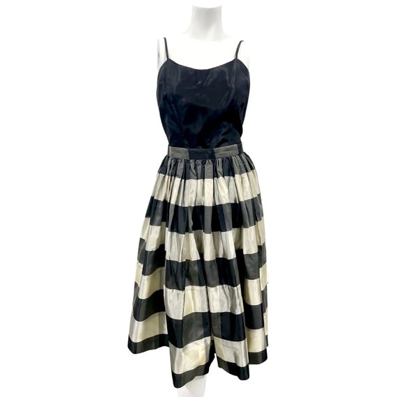 Vintage Silk Taffeta Skirt and Top Set Small, 195… - image 1