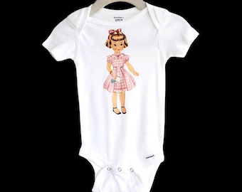 Vintage Baby Onesie 1940s Little Girl