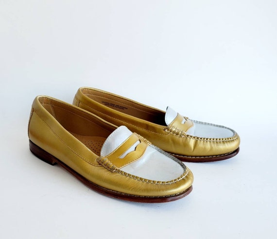 mens two tone penny loafers