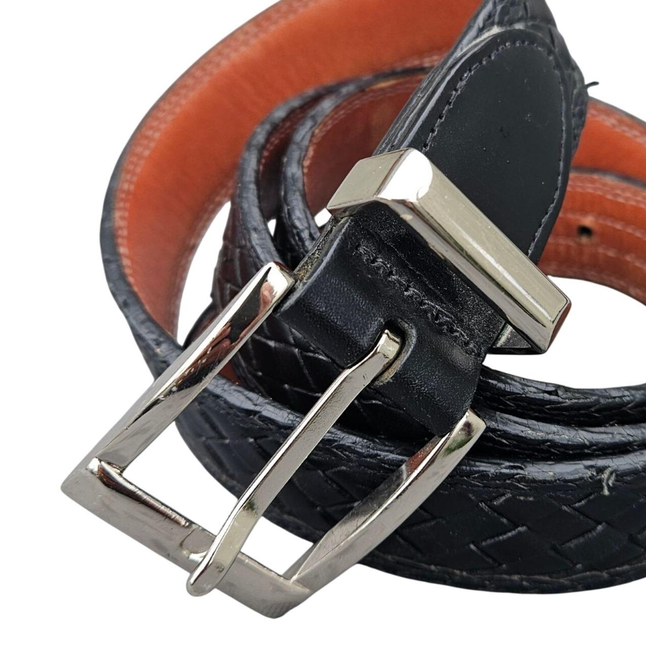 Bragano Black Woven Leather Belt Mens Made in Canada XL 41  display picture 1