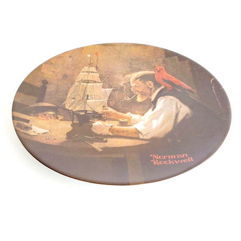 Norman Rockwell Vintage Plate The Ship Builder Father's Day Gift image 5