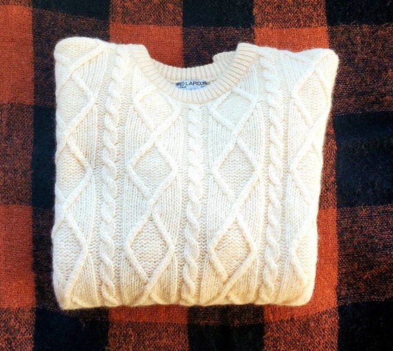 Irish Sweater Mens XXL, Ted Lapidus Hand Knit Cabl