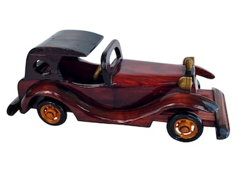 Vintage Collectible Wooden Car Roadster Road Classics 10" Coupe Cherry RC02