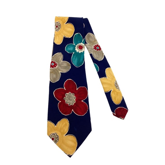 Timney Fowler Tie London Designer Mod Floral Neck… - image 3