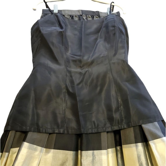 Vintage Silk Taffeta Skirt and Top Set Small, 195… - image 6