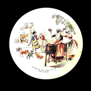 Very Rare Antique French Sarreguemines Talking Plate, Antique Plate, French Revolution