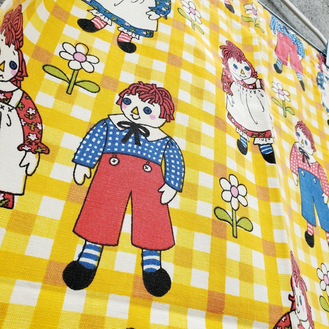 60s Children Curtains Raggedy Ann Andy Panels Nursery Yellow Vintage Decor Etsy
