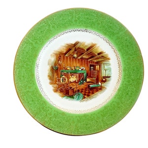 Vintage Collectible Plate Century by Salem 23K Gold Colonial Home 10 3/4&quot;